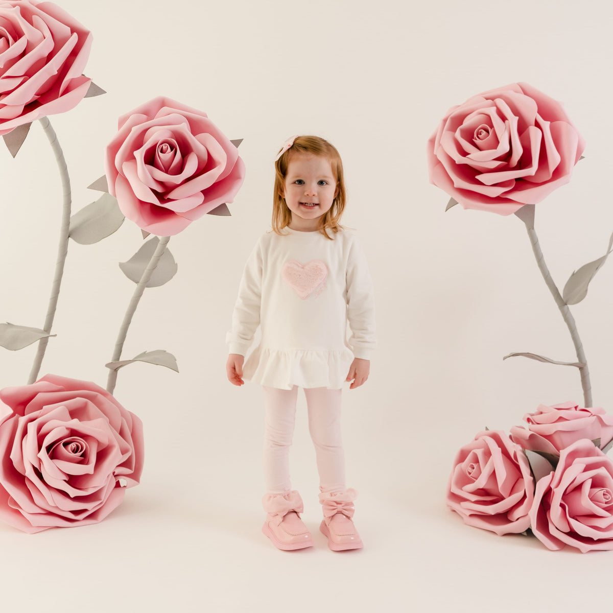 Little A Demi Fur Heart Legging Set